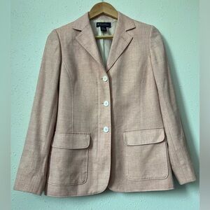 Vtg. Brooks Brothers Silk Linen Light Pink Women's Blazer Size 2
